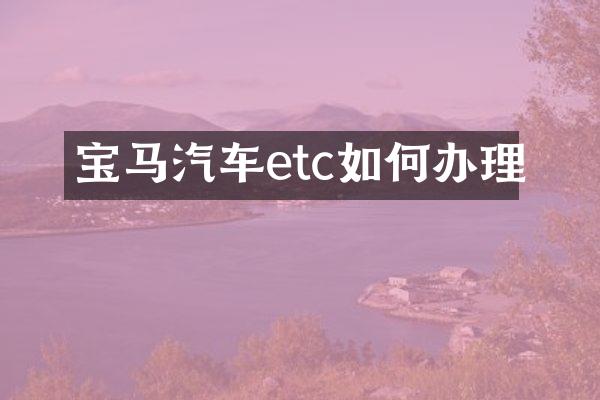 宝马汽车etc如何办理
