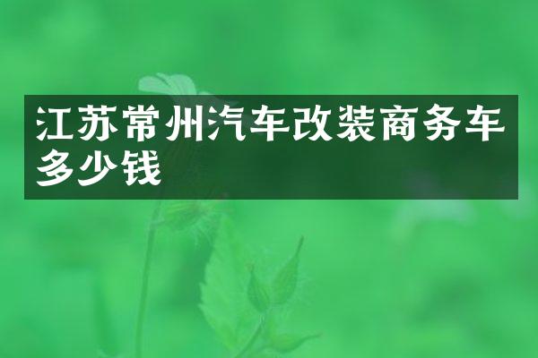 江苏常州汽车改装商务车多少钱