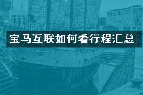 宝马互联如何看行程汇总