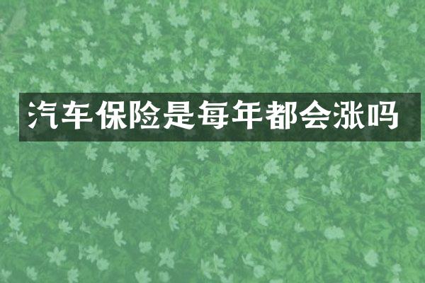 汽车保险是每年都会涨吗