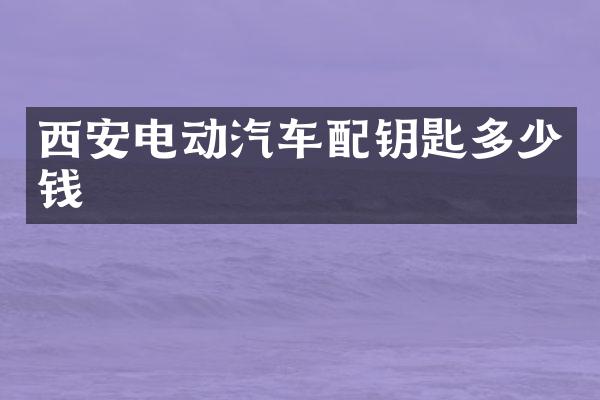西安电动汽车配钥匙多少钱