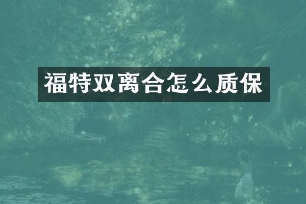 福特双离合怎么质保
