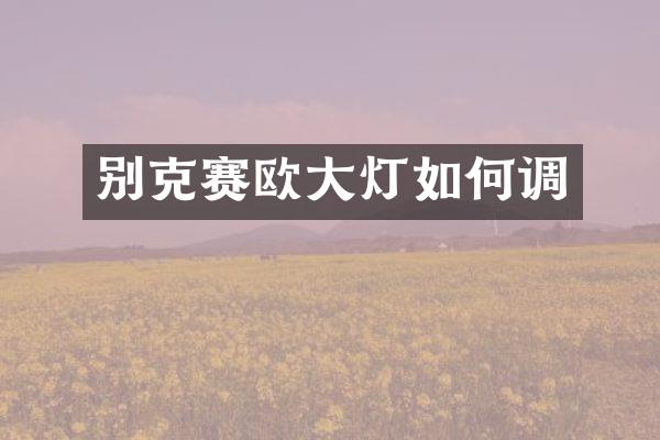 别克赛欧大灯如何调