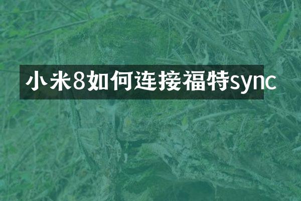 小米8如何连接福特sync