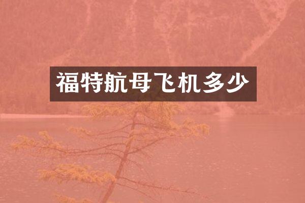 福特航母飞机多少