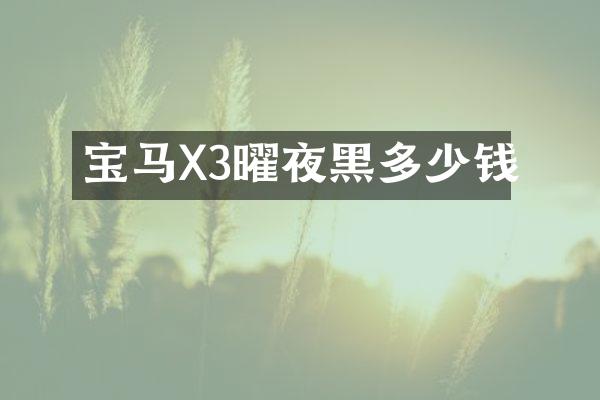 宝马X3曜夜黑多少钱