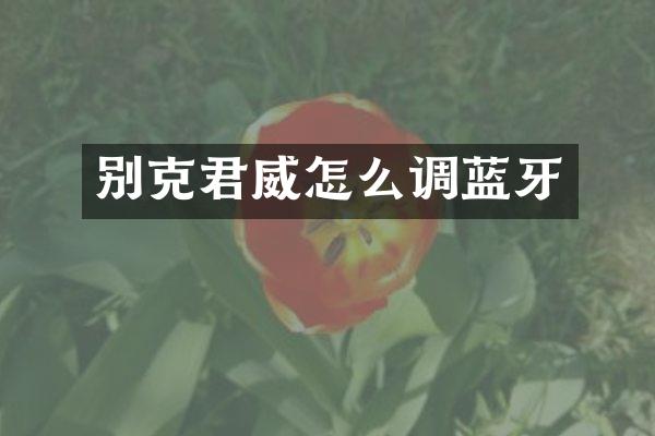 别克君威怎么调蓝牙