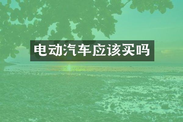 电动汽车应该买吗