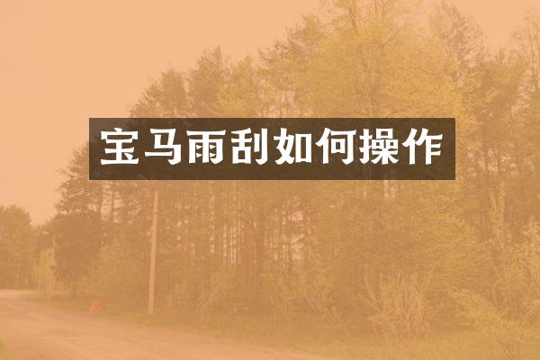 宝马雨刮如作
