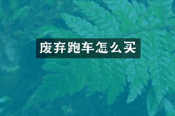 废弃跑车怎么买