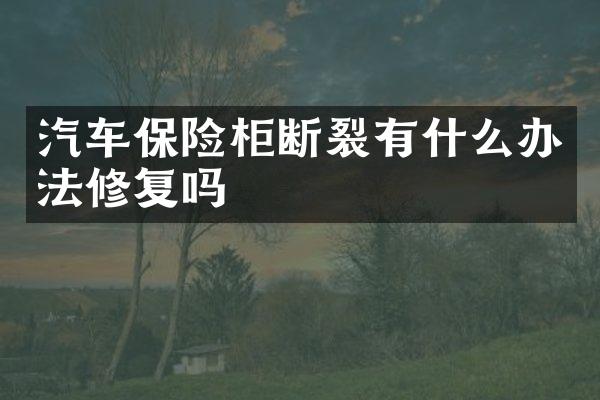 汽车保险柜断裂有什么办法修复吗