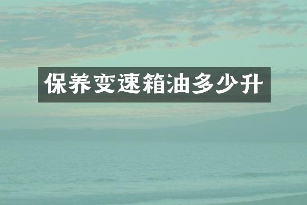 保养变速箱油多少升