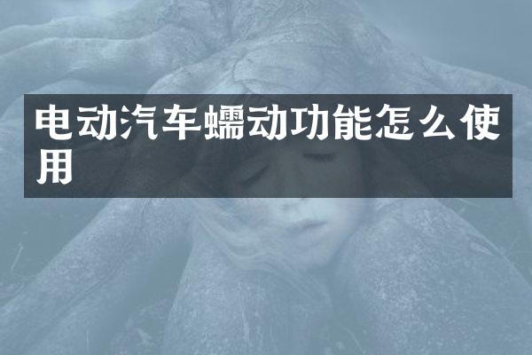 电动汽车蠕动功能怎么使用