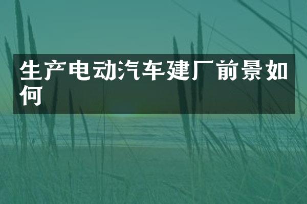 生产电动汽车建厂前景如何