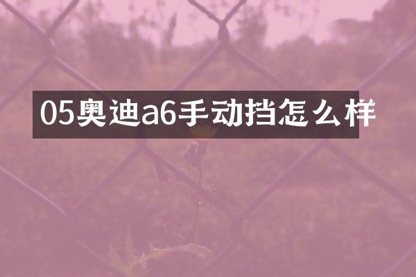 05奥迪a6手动挡怎么样