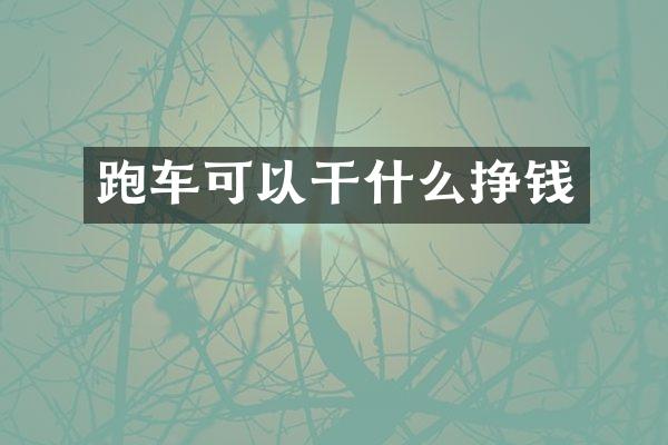 跑车可以干什么挣钱