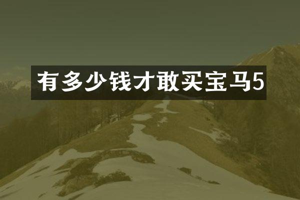 有多少钱才敢买宝马5