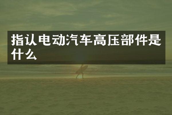指认电动汽车高压部件是什么