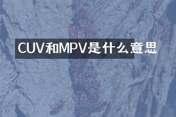 CUV和MPV是什么意思