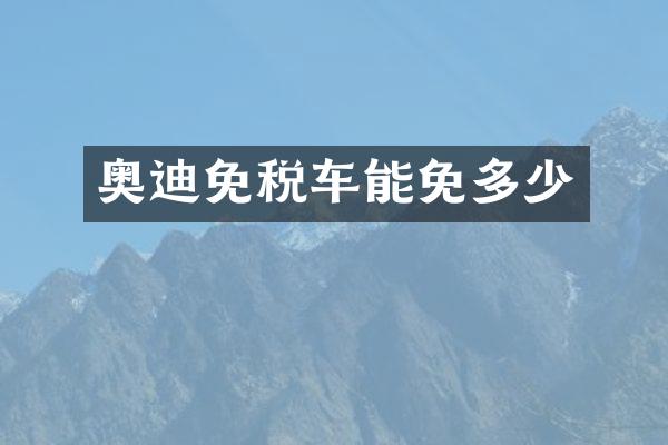 奥迪免税车能免多少