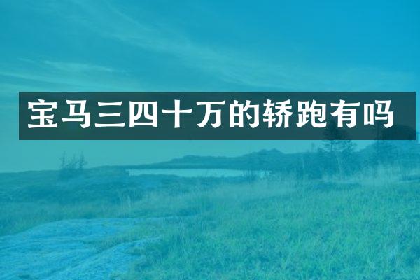 宝马三四十万的轿跑有吗