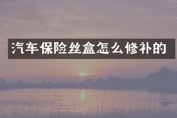 汽车保险丝盒怎么修补的