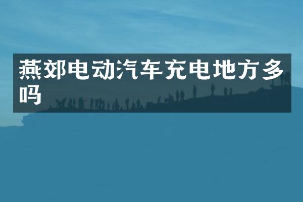 燕郊电动汽车充电地方多吗