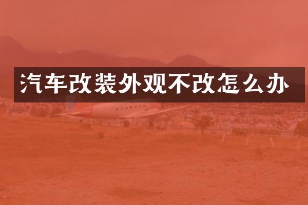汽车改装外观不改怎么办