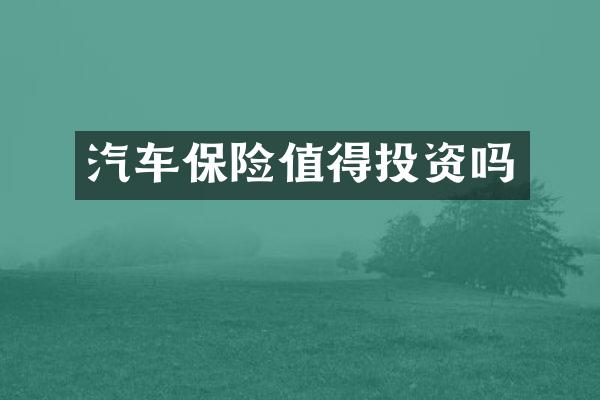 汽车保险值得投资吗