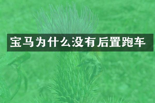 宝马为什么没有后置跑车