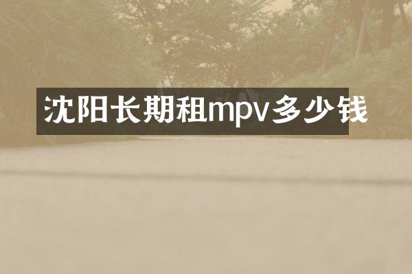 沈阳长期租mpv多少钱