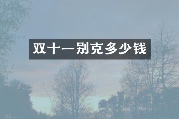 双十一别克多少钱