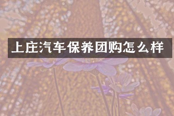 上庄汽车保养团购怎么样