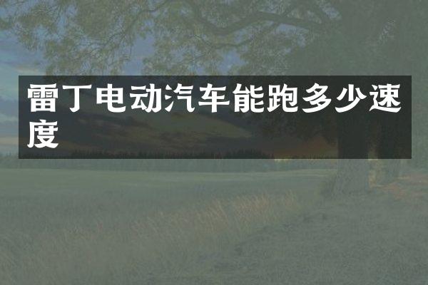 雷丁电动汽车能跑多少速度