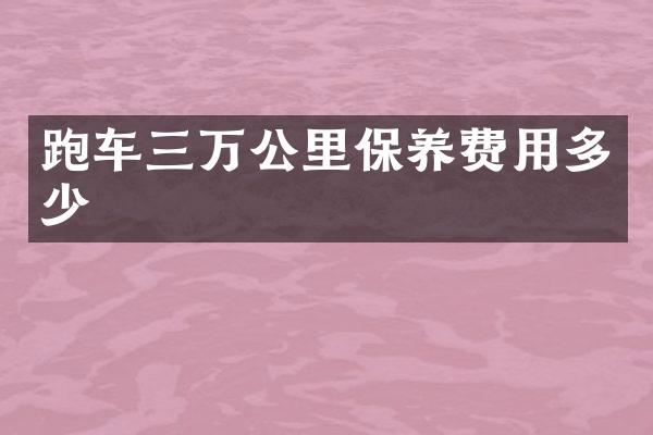 跑车三万公里保养费用多少