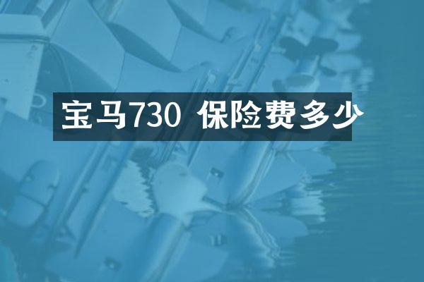 宝马730 保险费多少