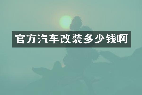 官方汽车改装多少钱啊