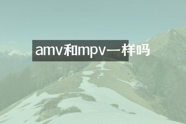 amv和mpv一样吗