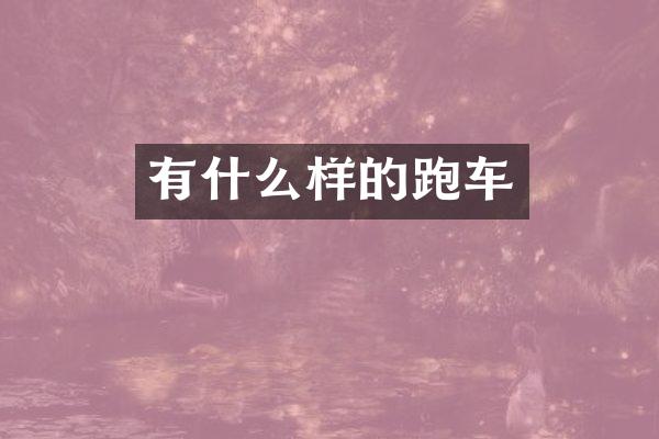 有什么样的跑车