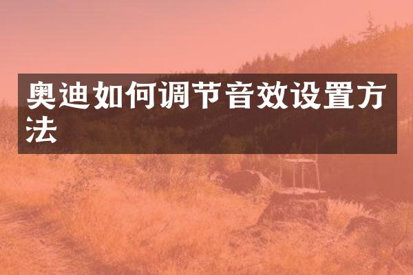 奥迪如何调节音效设置方法