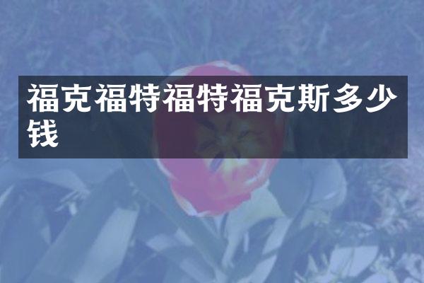 福克福特福特福克斯多少钱