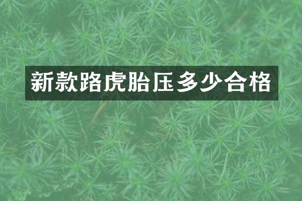 新款路虎胎压多少合格