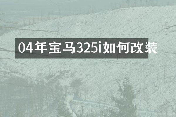 04年宝马325i如何改装