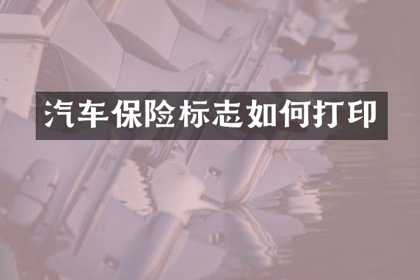 汽车保险标志如何打印