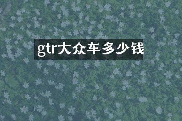 gtr大众车多少钱