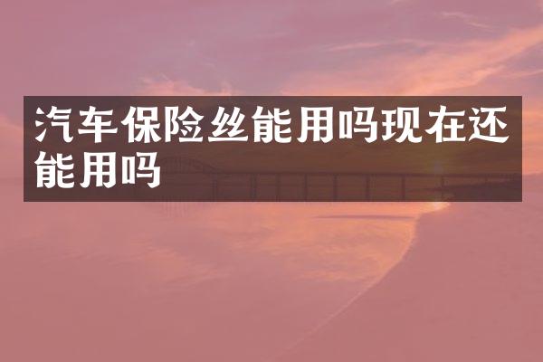 汽车保险丝能用吗现在还能用吗