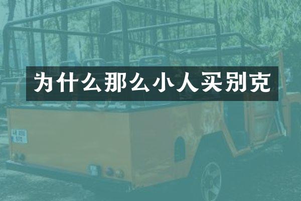 为什么那么小人买别克