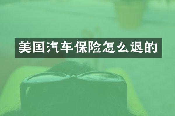 美国汽车保险怎么退的