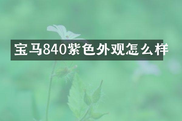 宝马840紫色外观怎么样