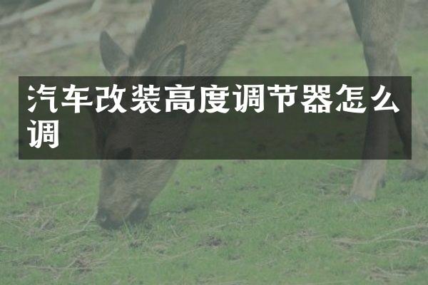 汽车改装高度调节器怎么调